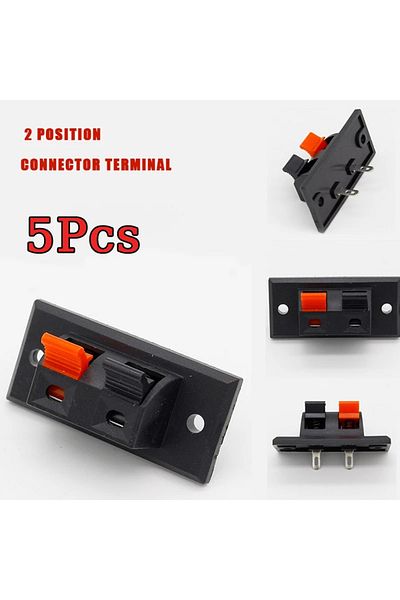 Choice 5pcs 2 Positions Connector Terminal Push In Jack Spring Load Audio Speaker Terminals
