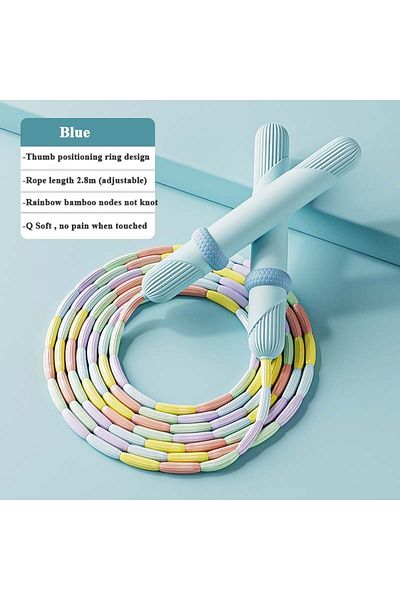 Choice Rainbow Blue 2.8m Bamboo Joint Skip Rope Pvc Beginners Adult Children Soft Beaded No Tangle Segmente