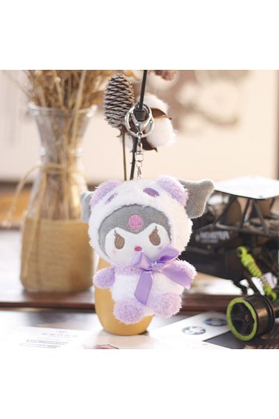 Choice Blue 12cm Sanrio Kawaii Hello Kitty Kuromi Plush Doll Toys Pendant Cute Plush Keychain Bag Pendant C