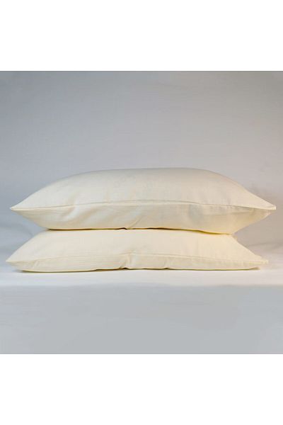 Kotonia Home Set Of 2 Pillowcases, 100% Cotton, Olandina Color, Size 50x70 Cm, Ivory