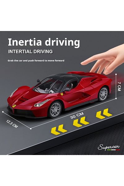 Choice Red 1:14 30cm Oversized Inertial Racing Car, 3-door Children's Toy Car Model, Supercar Boy Gift