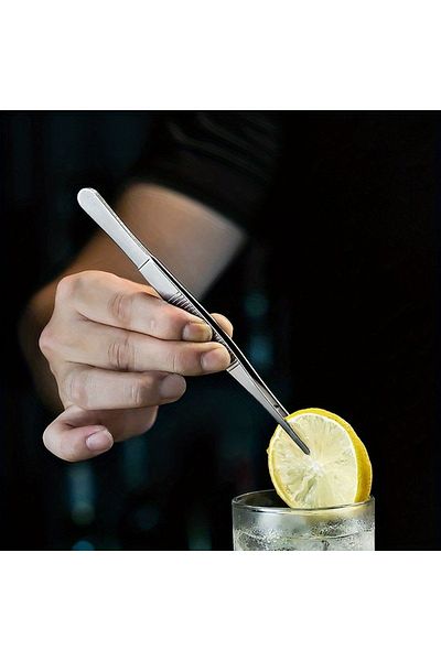 Choice 1pc Stainless Steel Tweezers,cocktail Decoration,long Clip, Bar Cocktail Tool Clip,mint Leaf Ice Cli