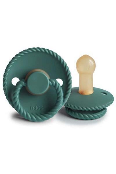 Frigg Vintage Green Rope Rubber Pacifier - 6-18 Months