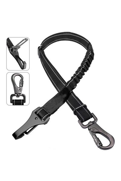 Choice 60-90cm Width 2.5cm black Adjustable Pet Seat Belt, 3-in-1, Safety Leash, Vehicle Belts, Reflective