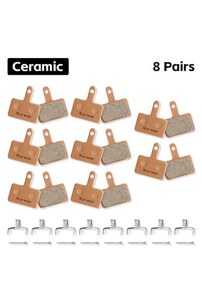 West Biking Ceramic 8 Pairs WEST BIKING Resin Ceramic Bike Brake Pads For Shimano Mt200 M515 C501 C601 1/2/4/6/8