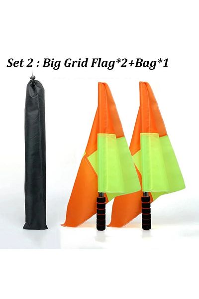 Ninth World Set 2 Soccer Referee Flag Professional Fair Play Sports Match Football Linesman Waterproof Flags Spo