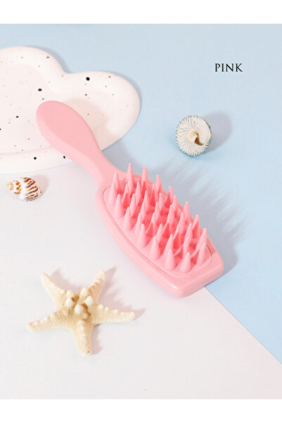 Choice فرشاة شامبو بمقبض طويل من shoubingXTS-fen، مشط تدليك فروة الرأس من السيليكون، رأس فرشاة شامبو