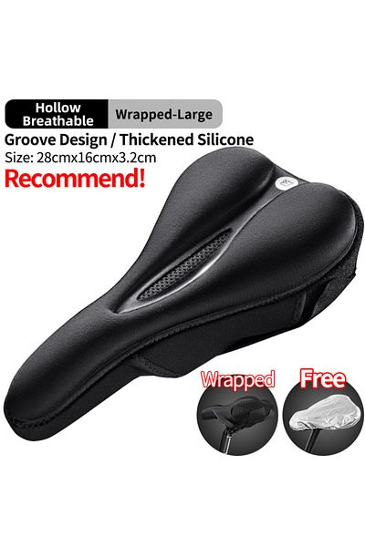 Choice Lf047-b Rockbros Silicone Bicycle Saddle Hollow Breathable Mtb Bike Seat Cushion Cover Mat Silica Ge