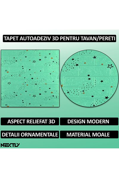 NEXTLY Set 50 X Tapet Autoadeziv 3d , Design Caramida, Pentru Perete Sau Tavan, Waterproof