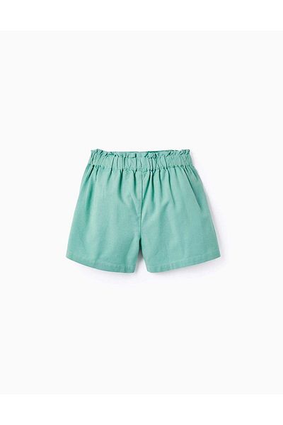 Ziddy Linen Shorts for Girls, Green