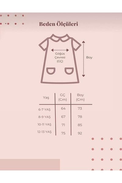 Pasur Bebe Short Sleeve Muslin Fabric Girl's Dress with Drawstring Collar