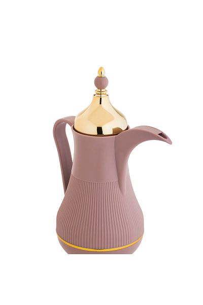 Alaska Alaskan Dallah Thermos, Pink with Gold, 1 Liter