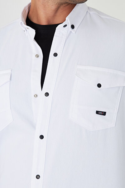 masso moda εφαρμοστό Τζιν - Ανδρικό πουκάμισο τζιν κατάλληλο για καθημερινή χρήση