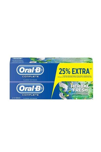 Oral-B اورال بي معجون اسنان كومبليت معجون وغسول 2حبة 25% 100مل