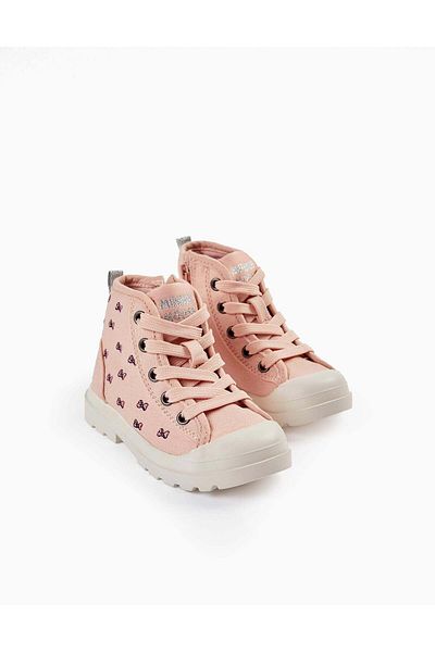 Ziddy High-top Sneakers for Baby Girls 'Minnie', Pink/White/Silver