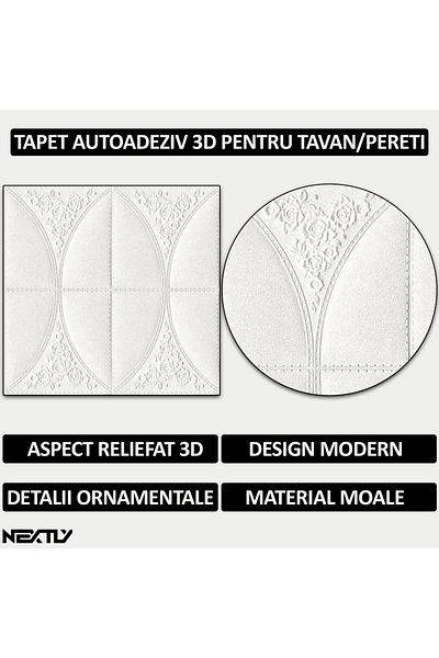 NEXTLY Set 30 X Tapet Autoadeziv 3d , Design Modern, Floral, Pentru Perete Sau Tavan, Waterproof