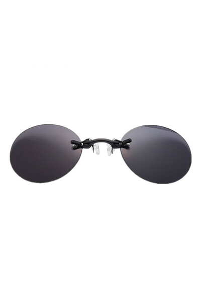 Choice black Black Clip On Nose Glasses Round Rimless Matrix Morpheus Sunglas...