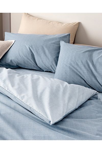 Madame Coco Odette Bettwäsche-Set, 100 % Baumwolle, Ranforce, bedruckt, Doppelbett, Blau