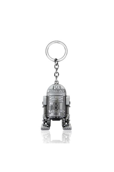 Takara Tomy silver Star Wars 3D Robot R2-D2 Keychain Jewelry Spaceship Mechanic Pendant Keyrings For Men Boys Ac