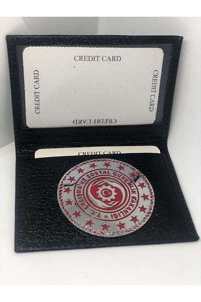 Trendcüzdan T.C Labor and Social Security Ministry Id Card Holder Genuine Leather