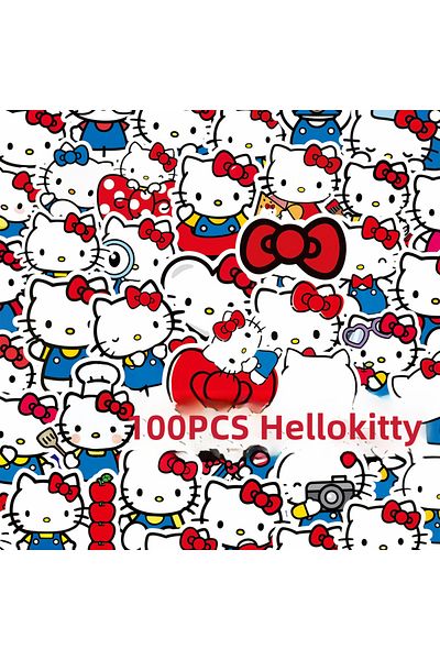 Choice 100PCS 100pcs Cute Hello Kitty Cartoon Stickers for Laptop Scrapbook Phone Case Guitar Kawaii Anime