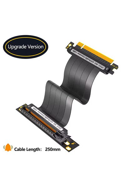 Choice 25cm 90 Degree Pci-e 4.0 16x High Speed Pcie Riser 90/180 Degree Silver-plated Cable 64gbs For Rtx30
