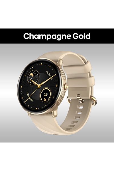 Zeblaze Champagne Gold Gtr 3 Pro Amoled Display Make/answer Phone Calls Smart Watch 316l Stainless S
