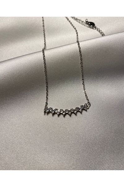 jemilas Steel Milky Way Zircon Stone Necklace (Boxed)