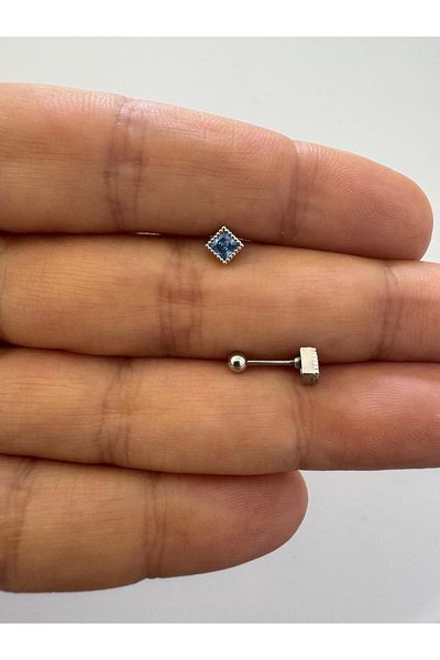 Arescollection 1 Pc Zircon Stone Helix Tragus Lobe Matched Piercing Earrings