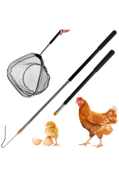 Choice Set 4Pcs Poultry Catcher Tools Stainless Steel Telescopic Chicken Grabber Pole & Small Chicken Catch