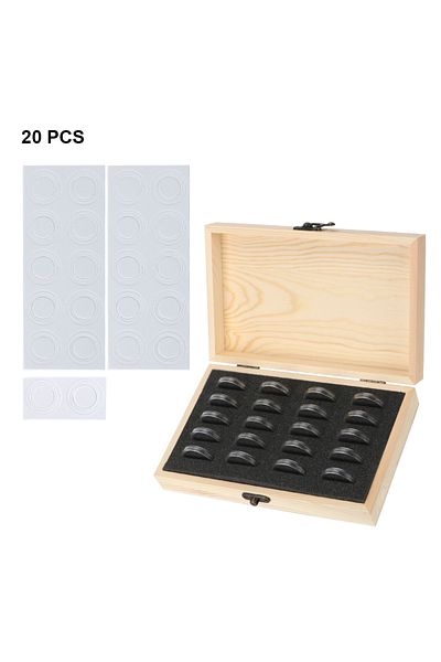 Choice 20PCS HILIFE Coin Storage Box With Adjustment Pad 20/30/50/100PCS Adjustable Wooden Commemorative Co