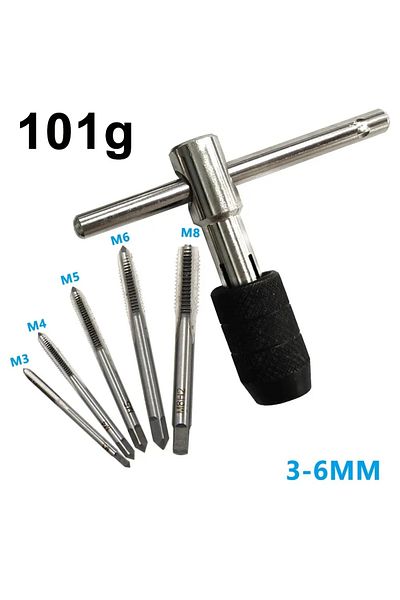 Choice T-type Wrench Set 3-6mm T-shaped Tap Wrench 5pc Hand Tap M3-m8 Tapping Screwdriver Wrench Thread Tap