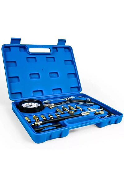 Choice 20pcs With Blue Case Fuel Pressure Tester Gauge Kit 140psi Automotive Engine Injector Pump Test Moto