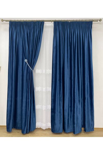 Liz Line Set doua draperii catifea bleumarin, colectia "Velvet" by LIZ LINE 2x250x245cm cu rejansa DR22225