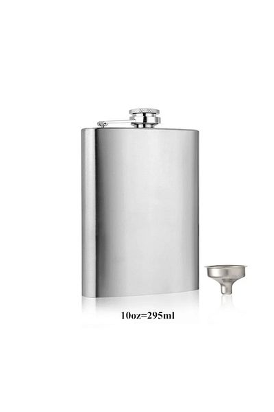 Choice 10oz LMETJMA 10 oz Stainless Steel Hip Flask with Funnel Pocket Hip Flask Alcohol Whiskey Hip Flask