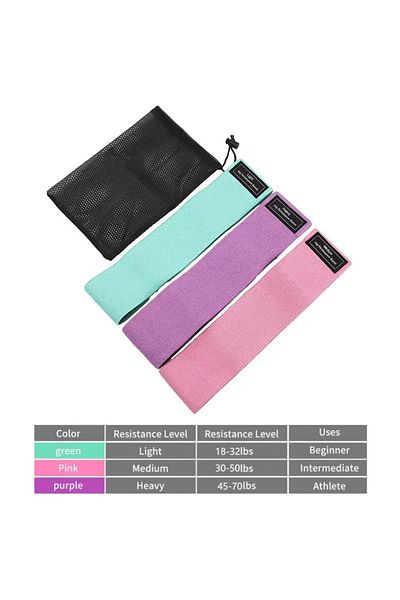 Choice 3 Pieces Pink Anti-Slip Resistance Hip Booty Bands Squat Glute Workout Non-slip Trainer Thick Stretc