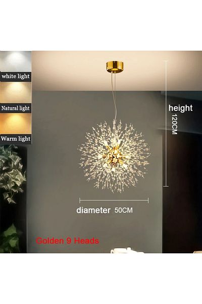 Choice Cold White 220v Golden 50cm Modern Dandelion Led Lighting Pendant Lights Living Room Dining Room Bed