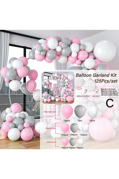 Choice Other 7wr-4-c Latex Multicolor Balloon Garland Arch Kit, Gander Reveal, Birthday, Wedding Indoor Out