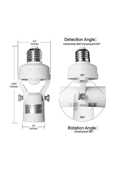 Choice e27 E27 E26 PIR Motion Sensor lamps holder 110-240V Detector Base Light Switch With Light Control S