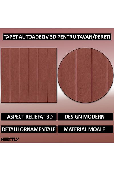 NEXTLY Set 100 X Tapet Autoadeziv 3d , Design Lemn/parchet, Pentru Perete Sau Tavan, Waterproof