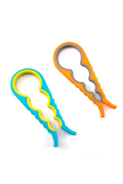 Choice BlueandOrange 1/2Pcs Multifunctional Cap Opener Four-In-One Cap Opener Can Opener Labor-Saving Cap O