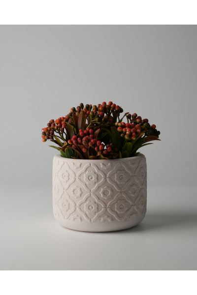 Kaju Creative Dekoratif Beton Saksı - Otantik Çiçek 8x10 0.25L Küçük Boy Saksı
