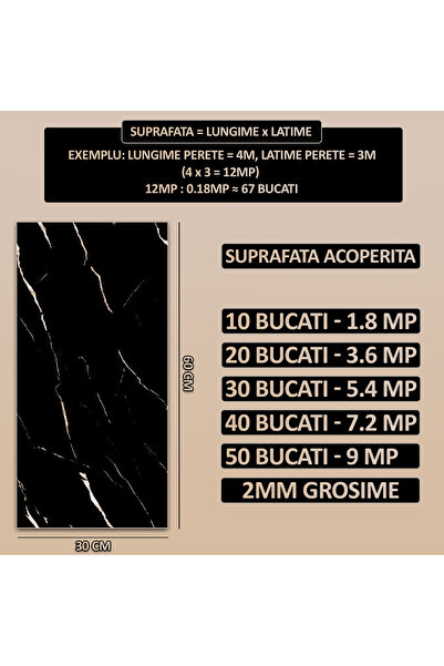 NEXTLY Set of 50 Self-Adhesive Wallpaper Imitation Marble, Waterproof, Adjustable, Strong Adhesive, Lightweight