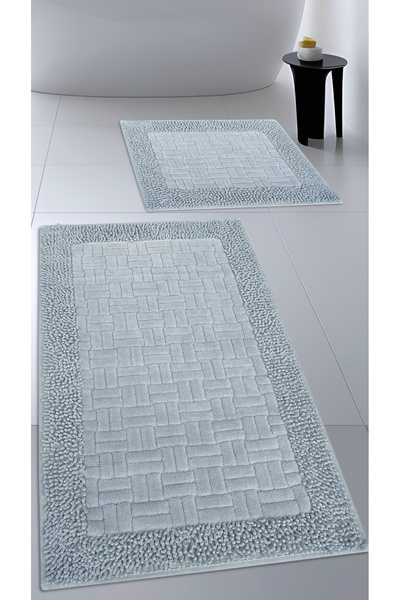 Cotton Crafty Pamuk Dokuma & Tafting Su Emici Banyo Paspas Seti, Banyo Halısı...