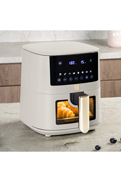 Berlinger Haus Friteuză cu aer BerlingerHaus - Colecția Sahara, 5L, Digitală, LED, 1400W, Crem, Fereastră