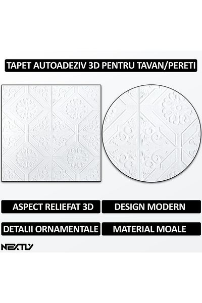 NEXTLY Set 20 X Tapet Autoadeziv 3d , Pentru Perete Sau Tavan, Waterproof, Ajustabil, Suprafata