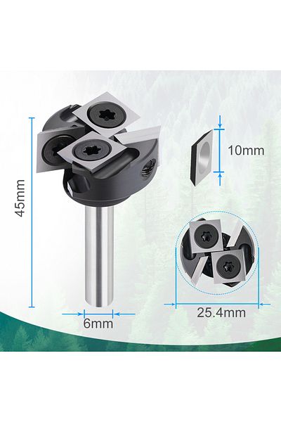 Choice 4t 6x25.4x45mm Xcan 4 Flute Face End Milling Cutter For Wood 6mm Shank Planing Bits Insert-style Spo