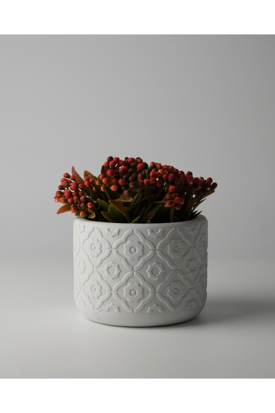Kaju Creative Dekoratif Beton Saksı - Otantik Çiçek 8x10 0.25L Küçük Boy Saksı
