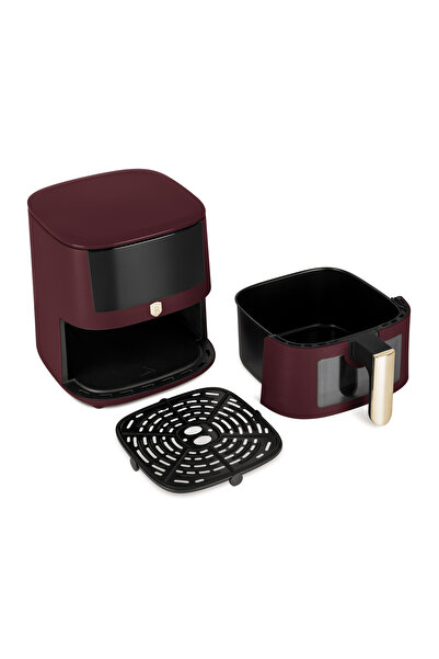 Berlinger Haus Friteuză cu aer BerlingerHaus - Colecția Leonardo, 5L, Digitală, LED, 1400W, Burgundia, Fereastră