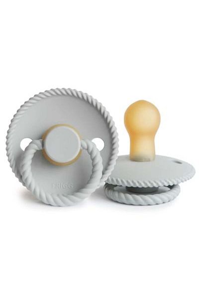 Frigg Rope Design Rubber Pacifier 0-6 Months - Silver Gray Gray